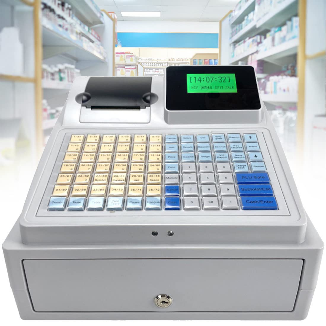 Registratore di Cassa elettronico, registratore di Cassa Intelligente, Sistema POS Inglese, 81 Tasti, LED Digitale, per Ristorante Supermercato Retail Small Business