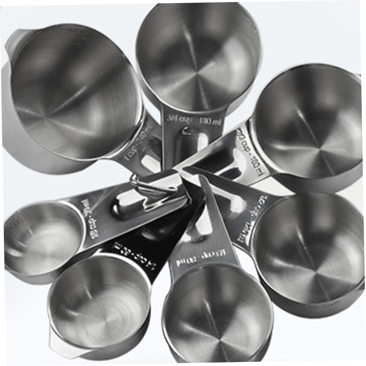 Juego De 7 Tazas Medidoras Para Hornear Utensilios De Cocina Acero Plateado