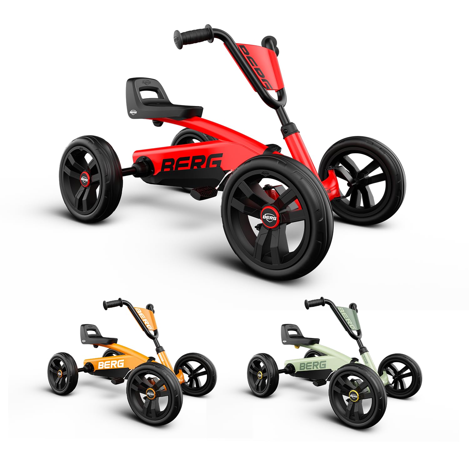BERG Buzzy Red Pedal Gokart, veicolo per bambini, auto a pedale, giocattolo per bambini, alta sicurezza e stabilità, Kettcar dai 2 anni in su