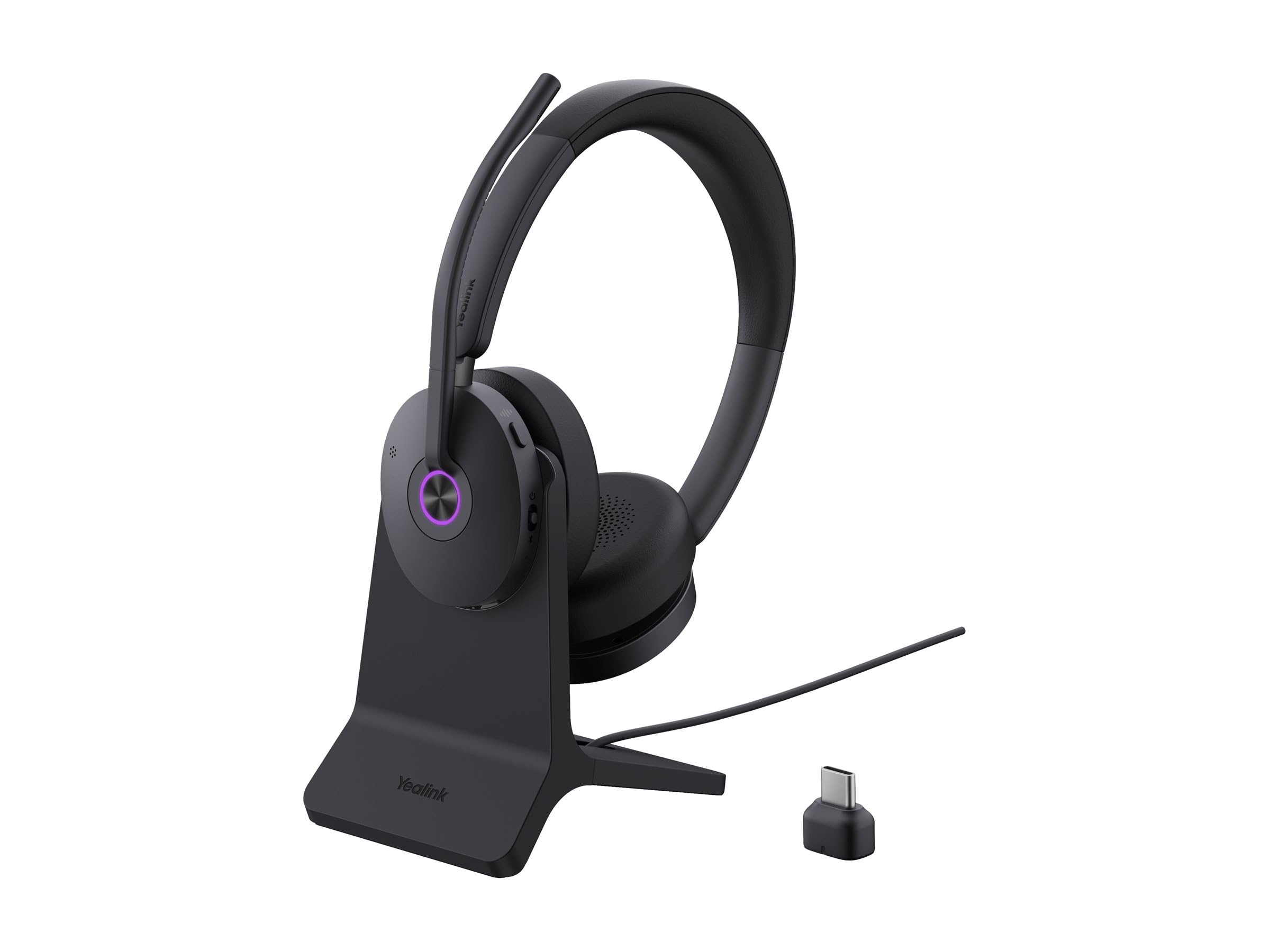 Yealink BH 74 UC - Cuffie con supporto di ricarica, Bluetooth, Hybrid ANC, 32 ore di conversazione, USB-C/A