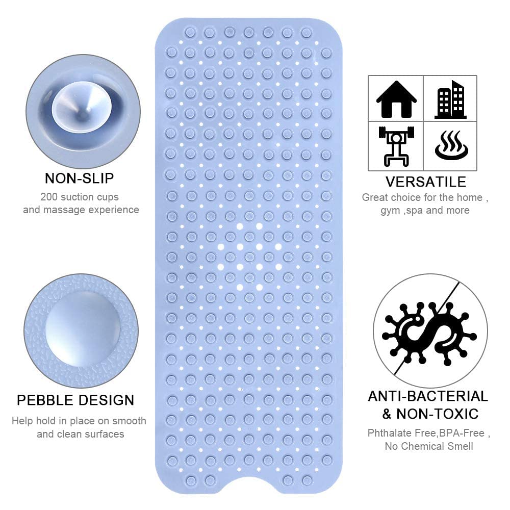 Cheet enterprise Bathroom Mat Big Size Experia Anti-Slip with Suction Cup Bath Mat, 100x40cm Big Size Shower Mat 3