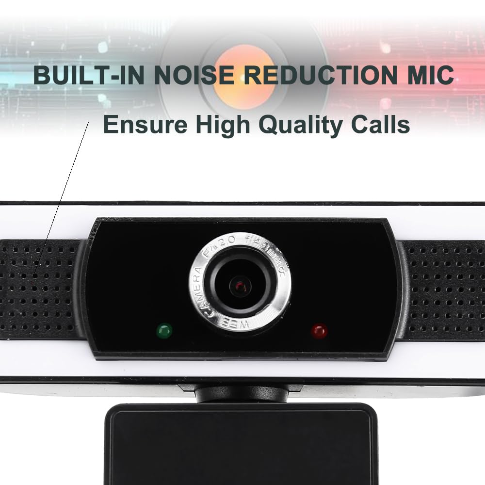 Cámara web con micrófono, zoom automático de 1080P, control de software y cubierta de privacidad, cámara web USB HD para computadora, Plug and Play, para zoom/Skype/equipos, conferencias y