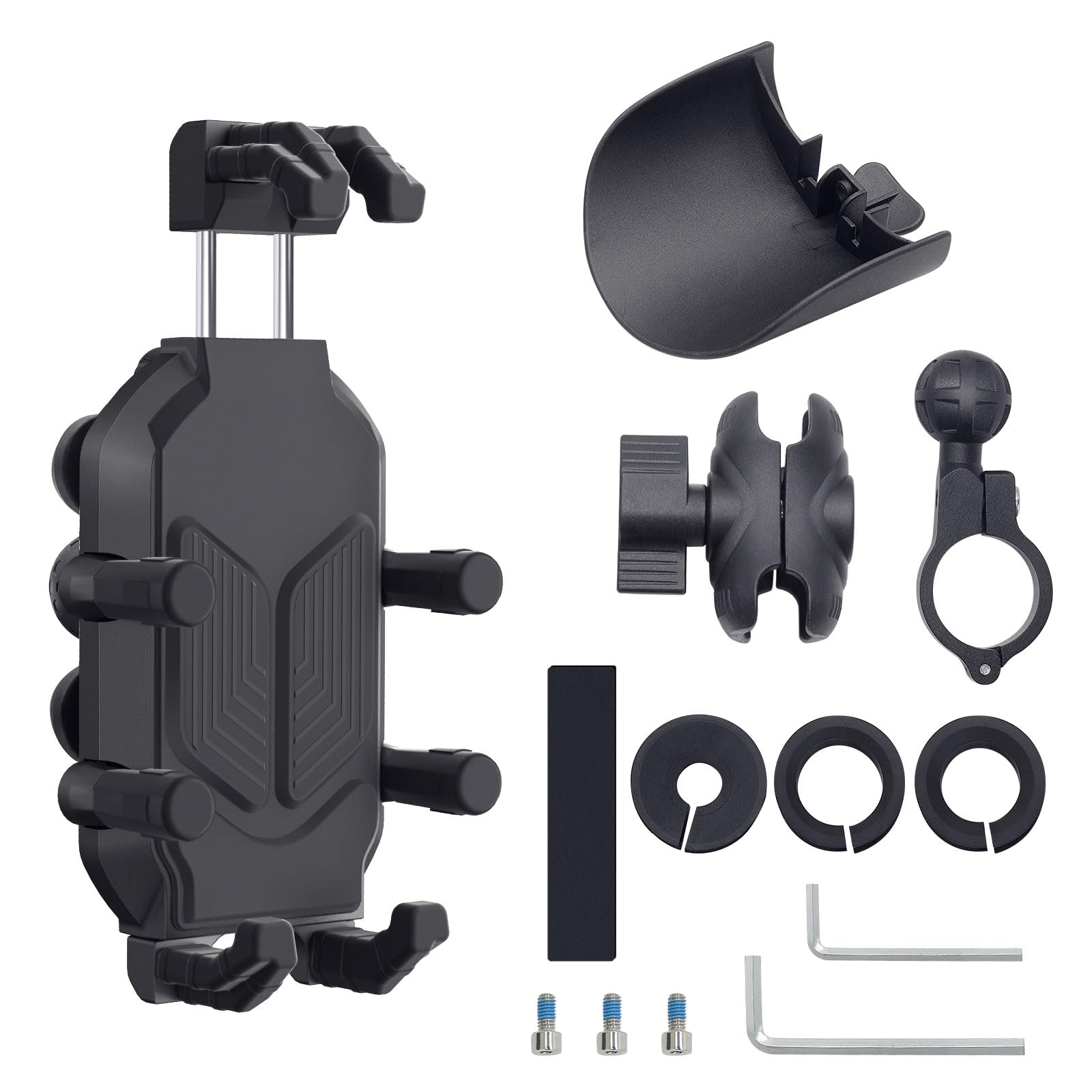 Support de téléphone pour moto avec pince renforcée et support de téléphone ergonomique incliné résistant aux chocs pour vélo