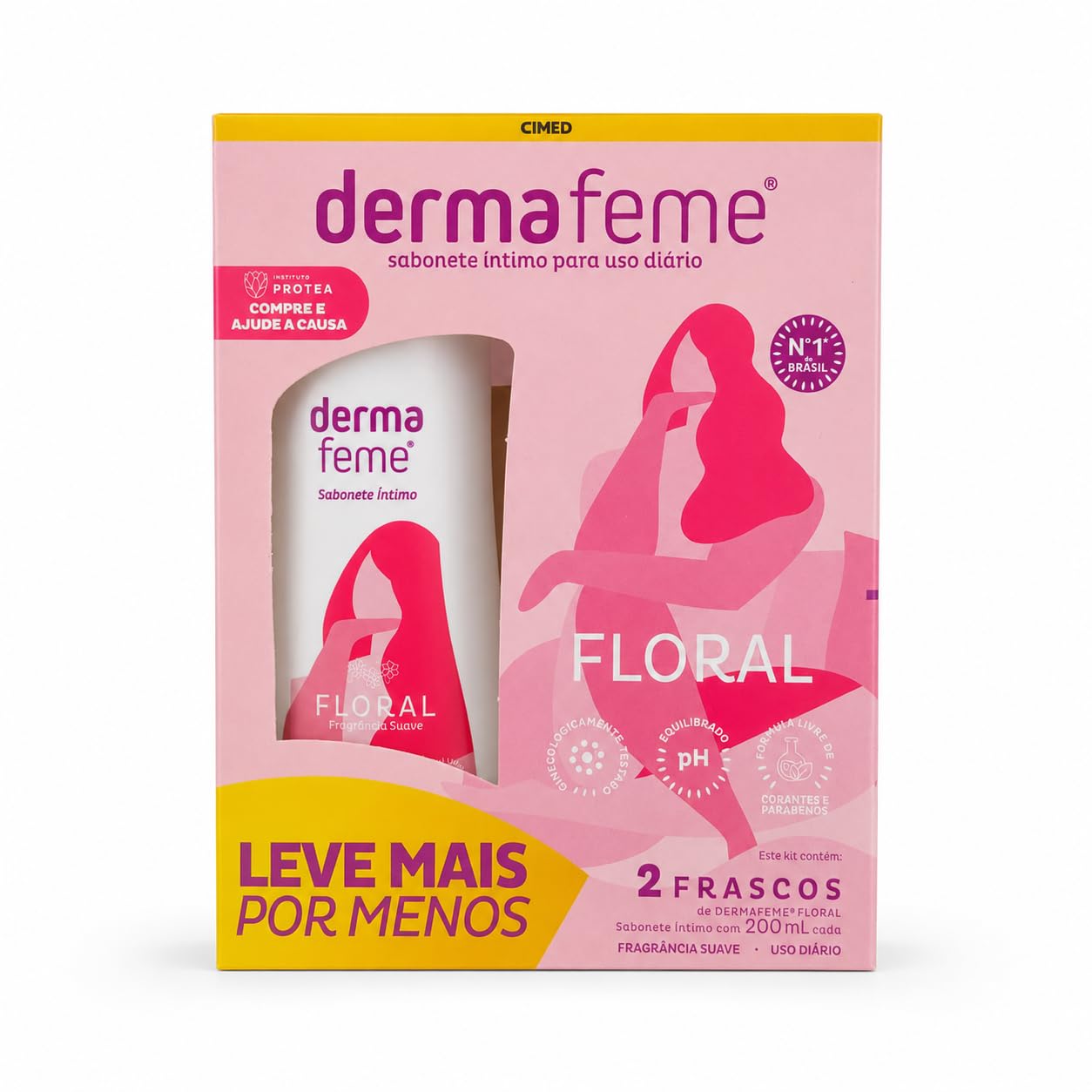 Dermafeme - Kit Sabonete Íntimo Floral 2 unidades de 200ml cada