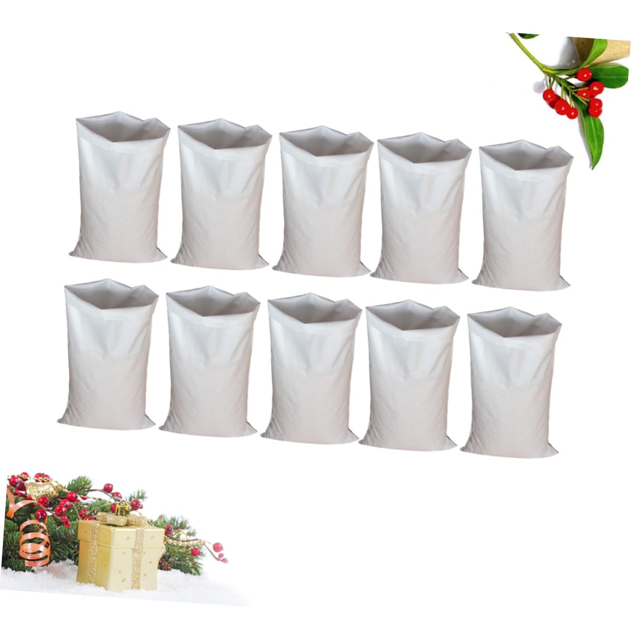 20 Bolsas de Plástico Blanco Pp Reutilizables para Carrera de Sacos Corte en Caliente Ideales para Almacenamiento y Mudanzas
