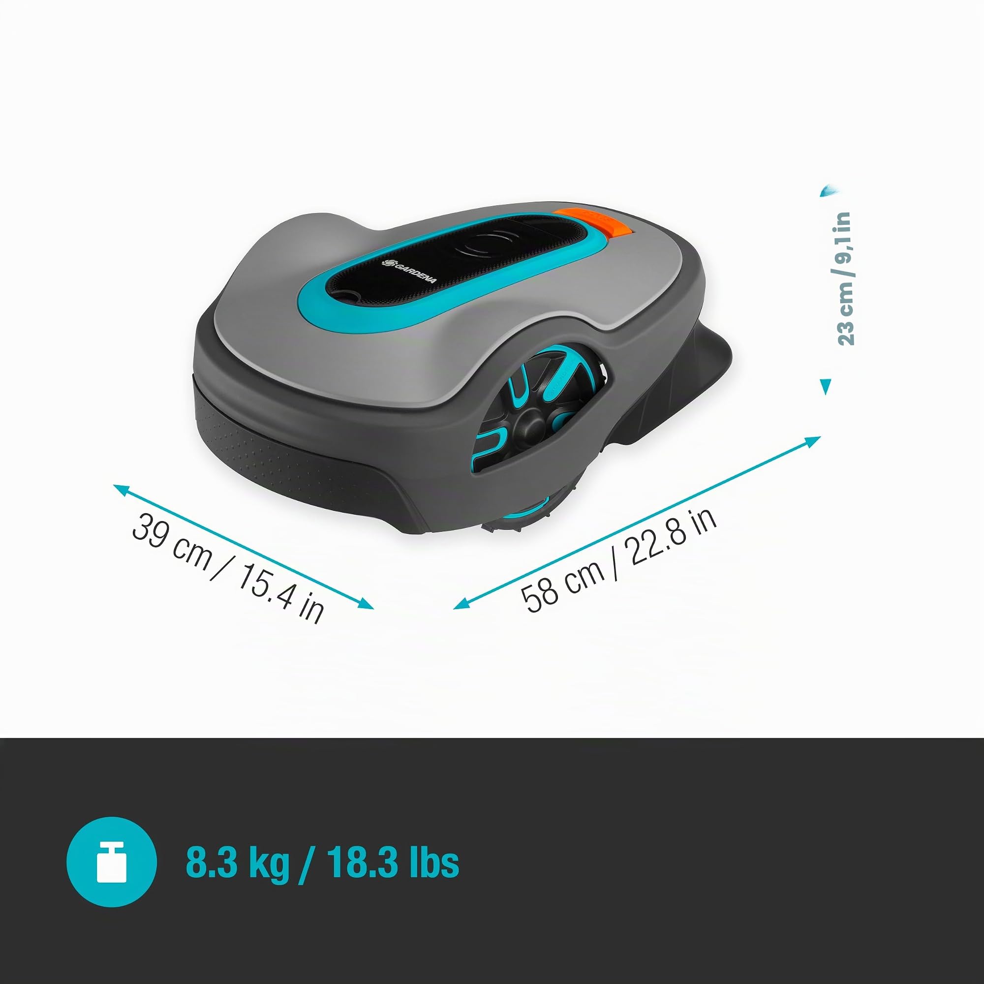 Gardena SILENO Life : Tondeuse Robot pour Surface de jusqu'à 750 m², Fonction Easy-Passage, pentes jusqu'à 35%, Silencieux, Version FR/NL (15101-26)