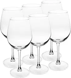 LYOR - Conjunto 6 Taças para Vinho de Vidro Gourmet 600ml