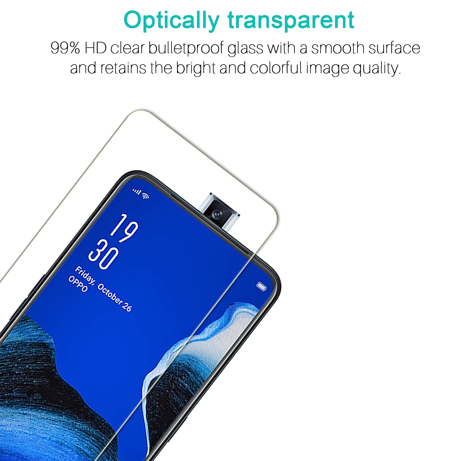 NEW'C 3 Pezzi, Vetro Temperato per Oppo Reno 2, Reno 2Z, Pellicola Prottetiva Anti Graffio, Anti-Impronte, Senza Bolle, Durezza 9H, 0,33mm Ultra Trasparente, Ultra Resistente