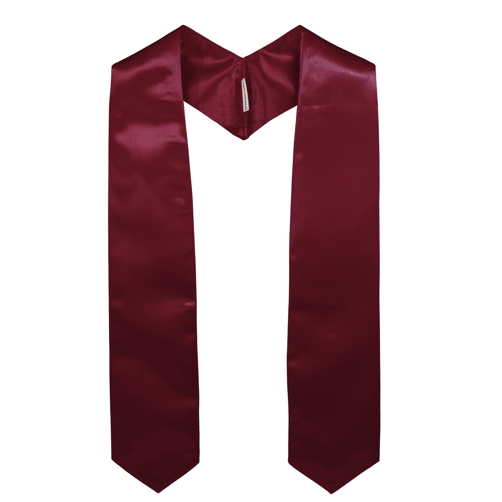 Graduationmall Unisex Maroon Graduation Stole For Adults Plain Shiny Stain Choral And Academic Sash For School Or Church 60" 152Cm