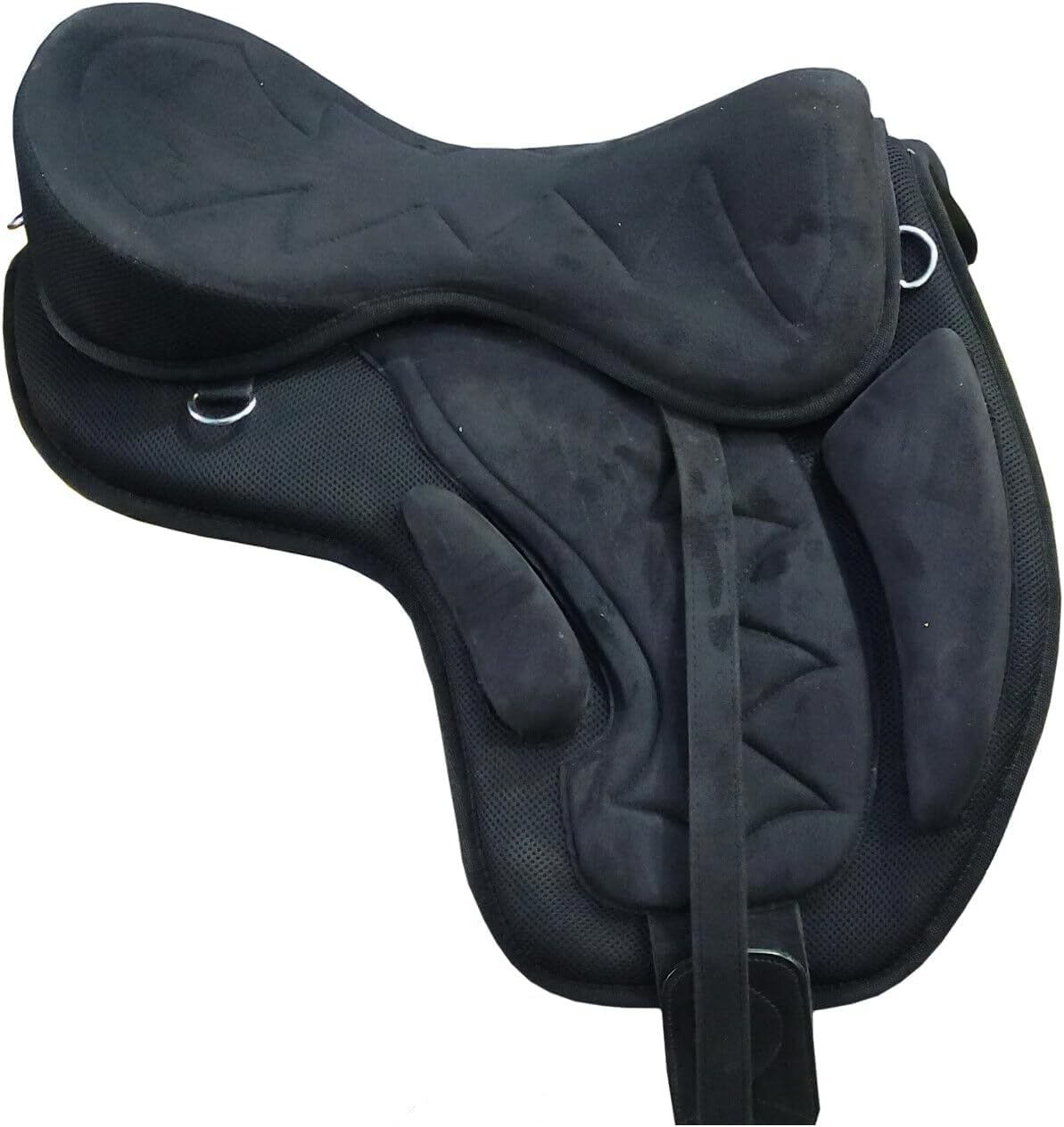 Sella per cavallo inglese Freemax in camoscio sintetico senza alberi di qualità premium a zigzag