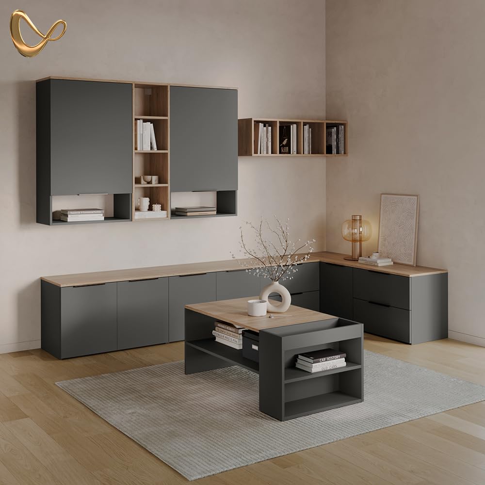 Livinity Credenza Piave, Antracite, con 2 porte