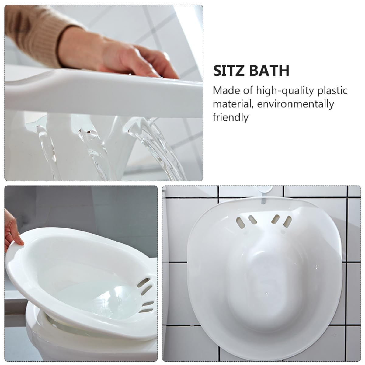 Generisch Postpartal Sitzbad für Frauen - Wide Edges, Anti-Spill, Durable, Wall Support - Passend für alle Toiletten, perfekt für Intimpflege und Erholung nach der Geburt