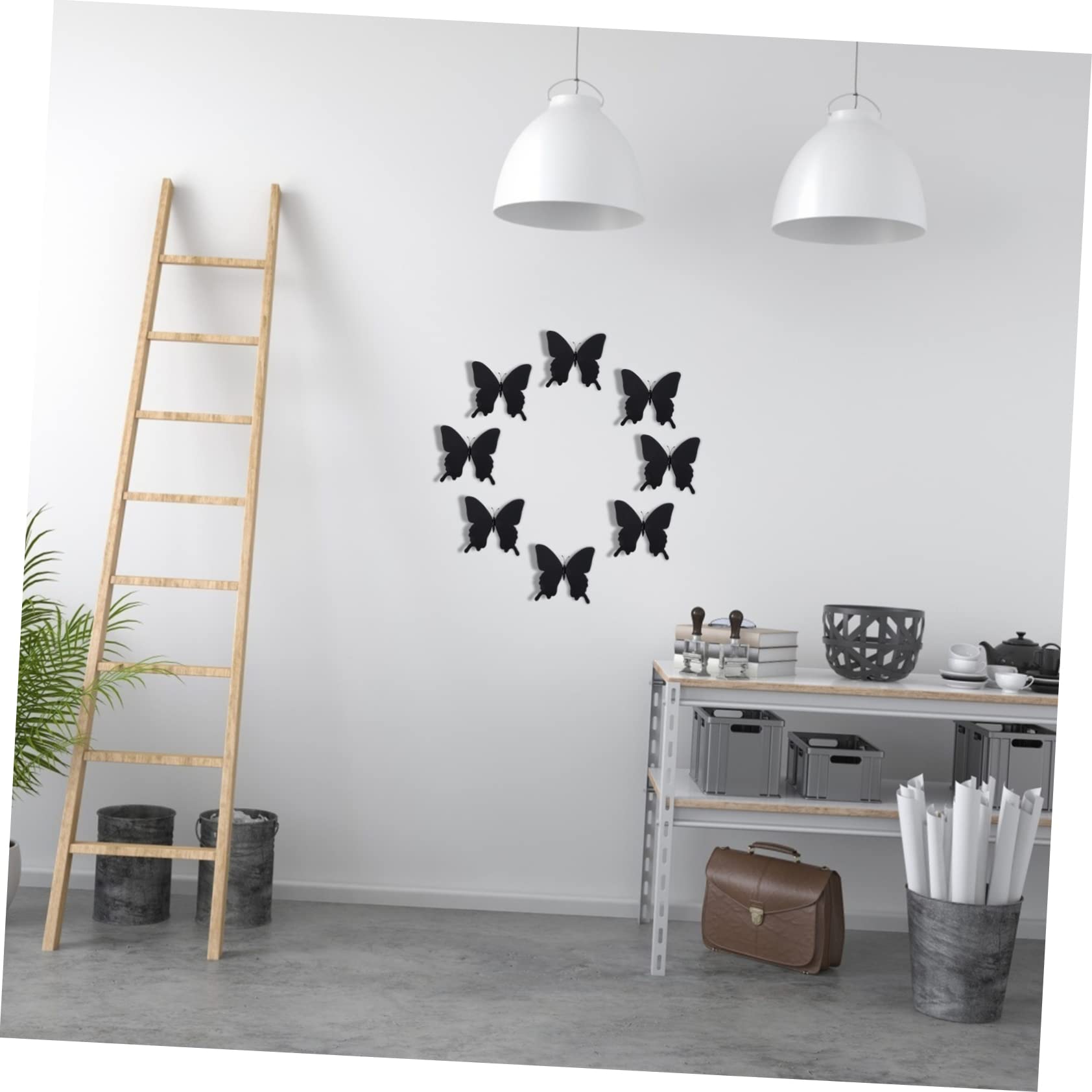 Pegatinas Decorativas De Negras Paredes Adhesivos De Vinilo Decoración Oficina 10 Piezas X 4