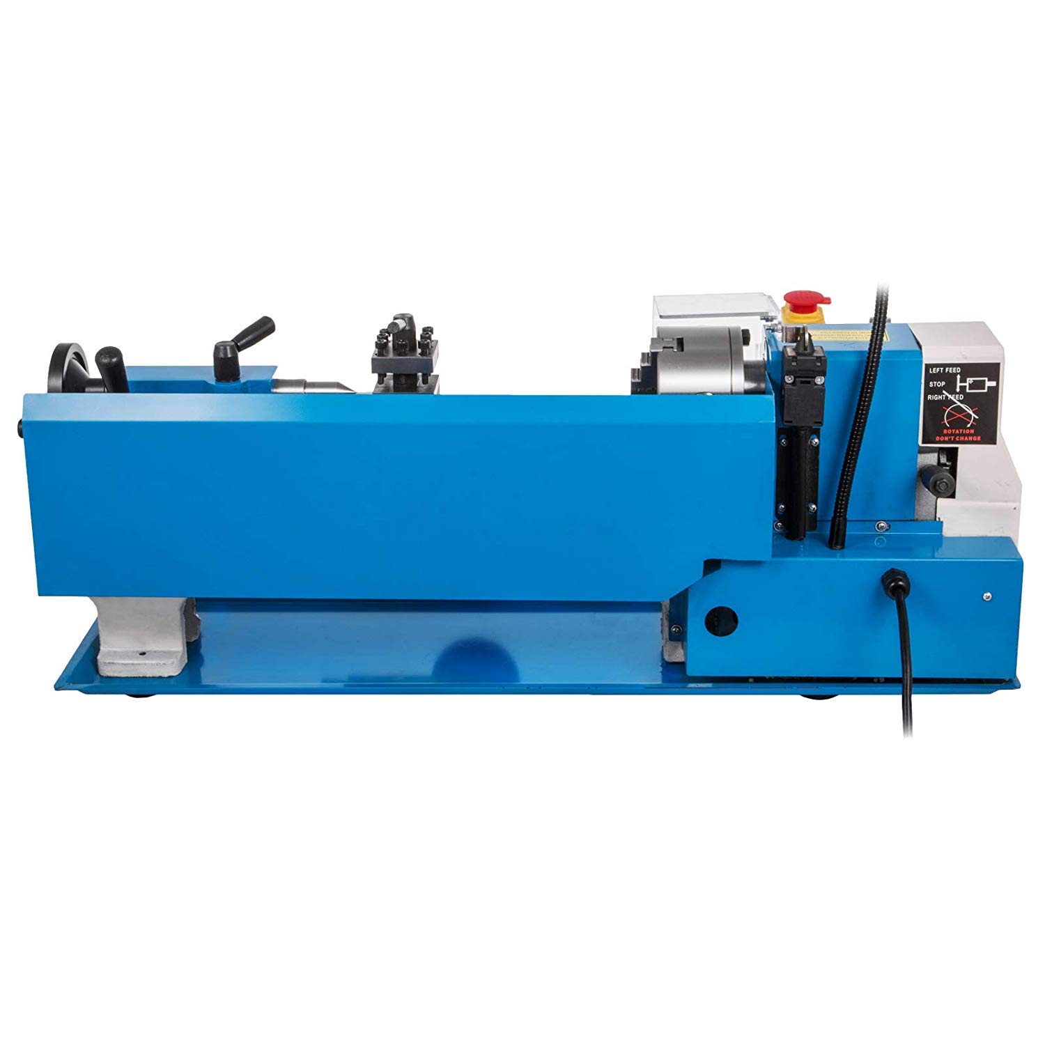 Metalldrehmaschinen 7x14 Zoll 550W Mini-Drehmaschine 350mm Mittenabstand Tischdrehmaschine 50-2500 RPM mit Metrisch Gewinde 0,5-2,5mm und 21mm