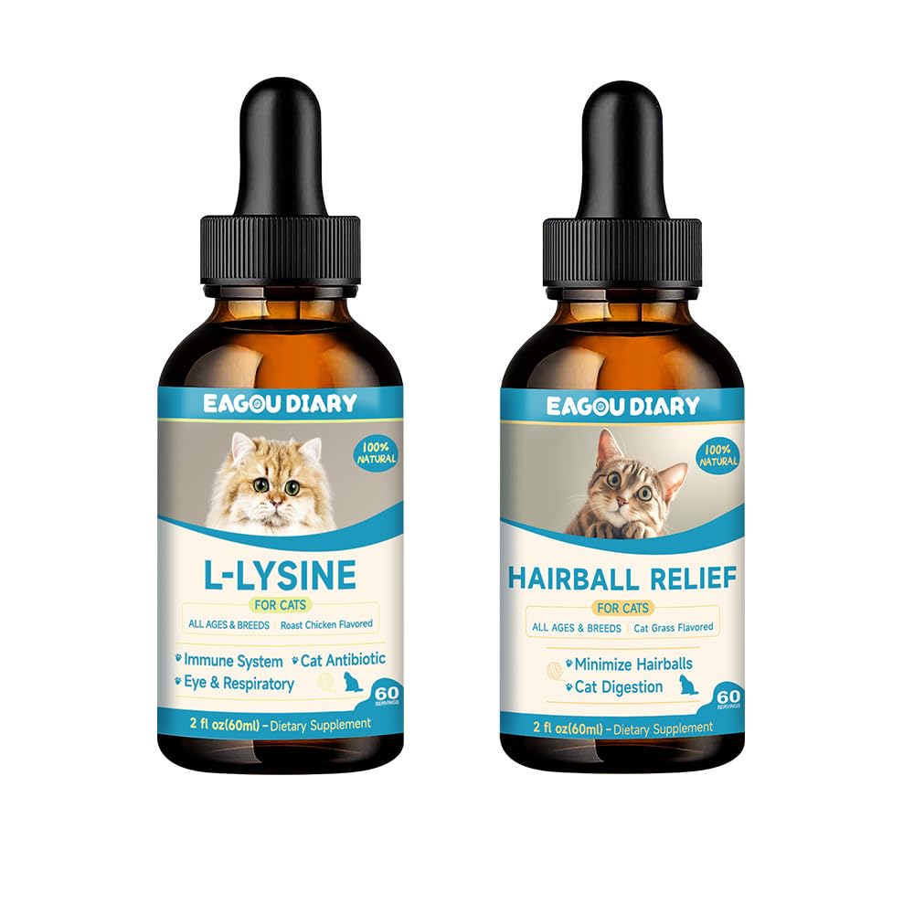 Remede boules pour chat et gouttes Lysine pour renforcer les défenses