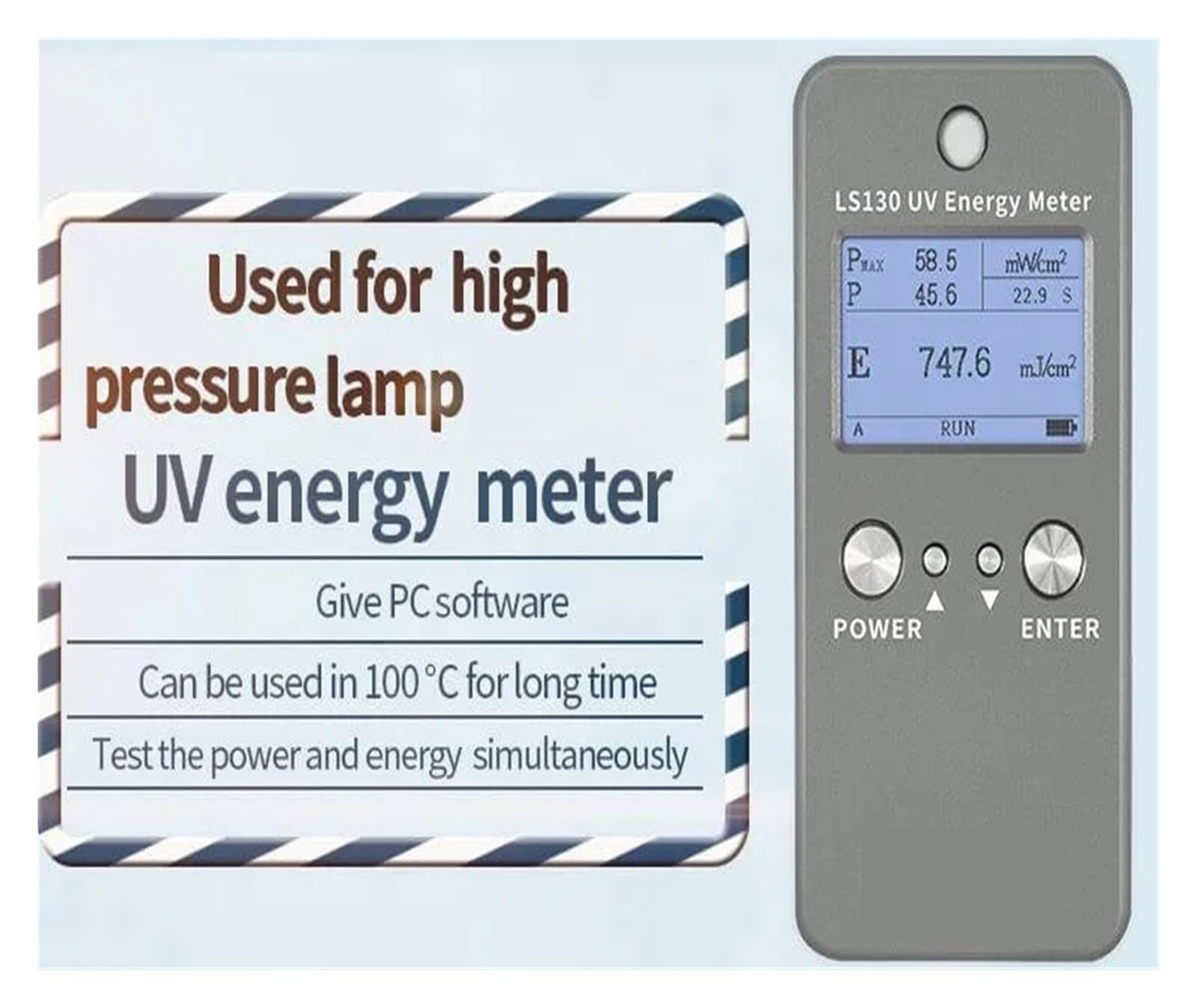 Integrador de medidor de luz UV LS130 315-400nm 0-2000mW/cm² | Prueba de energía de irradiancia de intensidad de radiación UVA