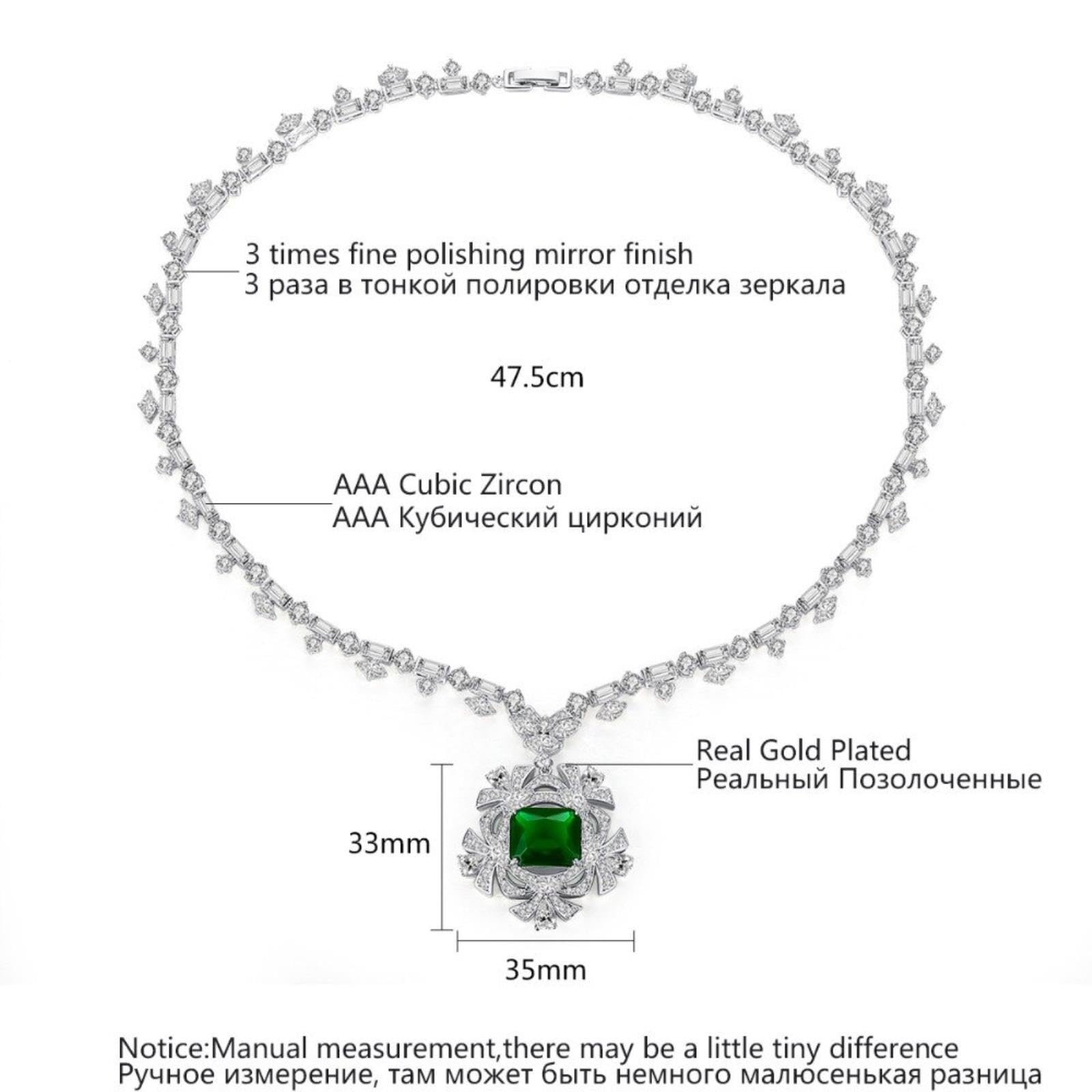 WEAV Nuova Collana Con Ciondolo A Fiore Grande Per Donna Accessori Da Sposa In Pietra Cz Rossa E Verde Per Regalo Di Natale Da Sposa
