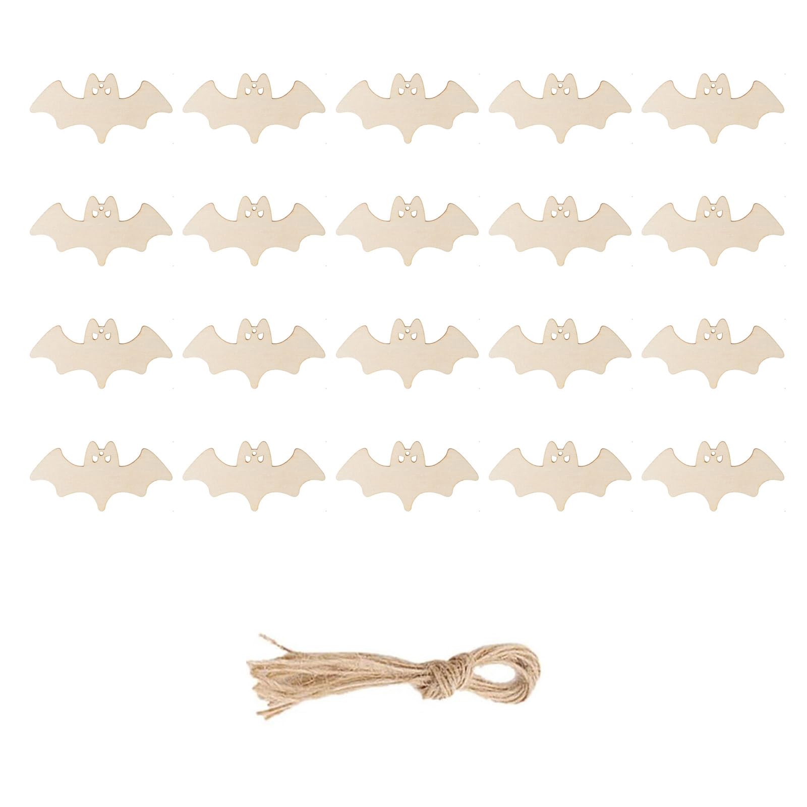 Jazuaiao 20PCS Wood Hanging Halloweens Decorations Easy Assembly Holiday Craft Project for Kids Adults Halloweens Wooden Decorations