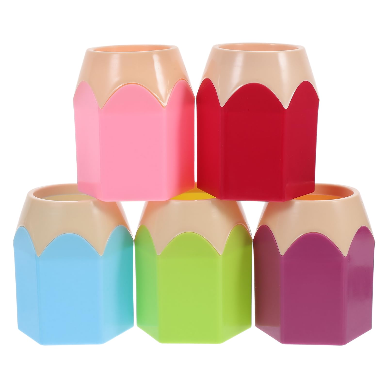 OSALADI 15 Stück Teiliges Stifteköcher Bunte Multifunktionale Stiftehalter Bleistiftform Großer Schreibtisch Organizer für Stifte Kosmetikpinsel und Makeup für Schüler und Bürogebrauch