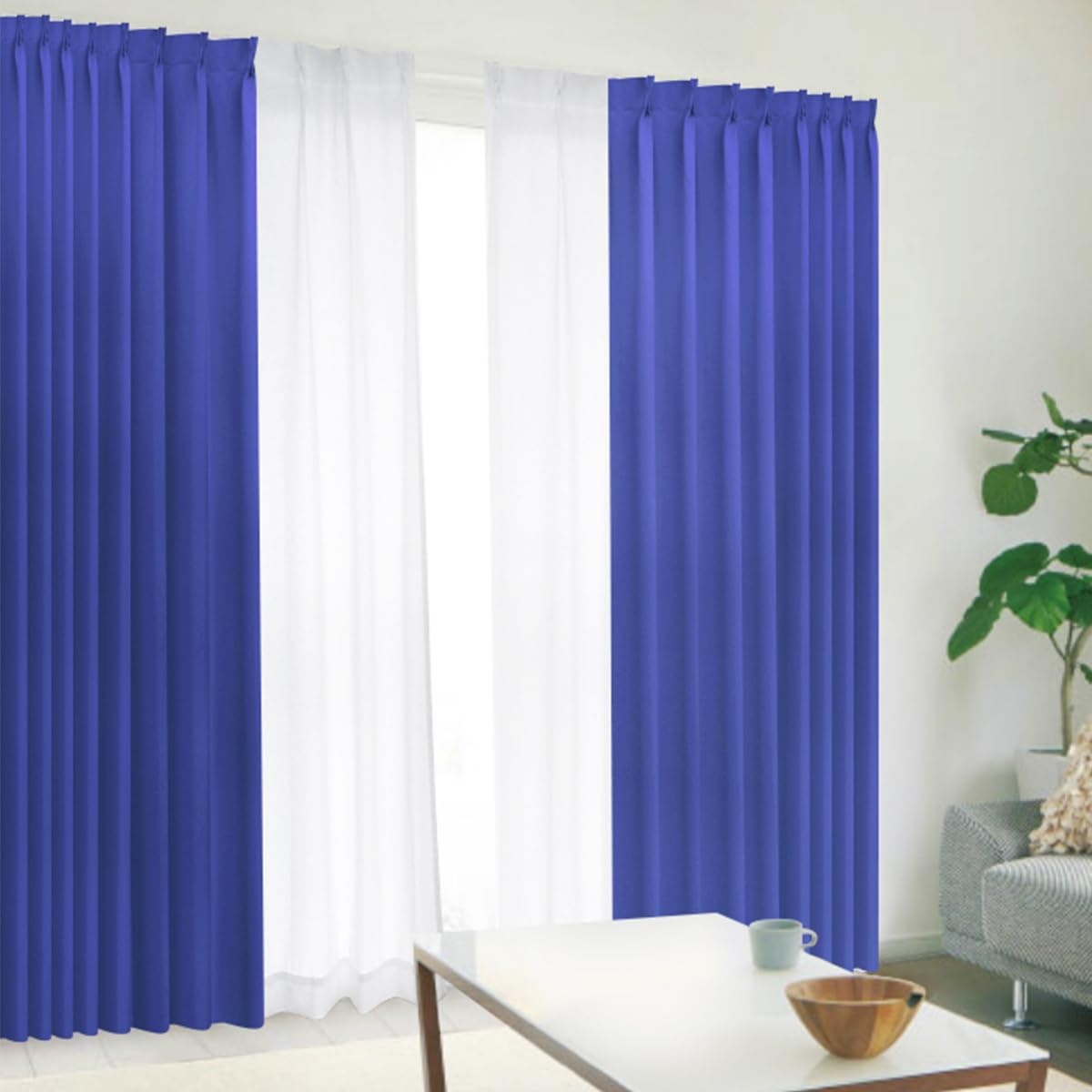 Amazon｜[カーテンくれない] 遮光 防炎カーテン「K-wave-D-plain」と夜