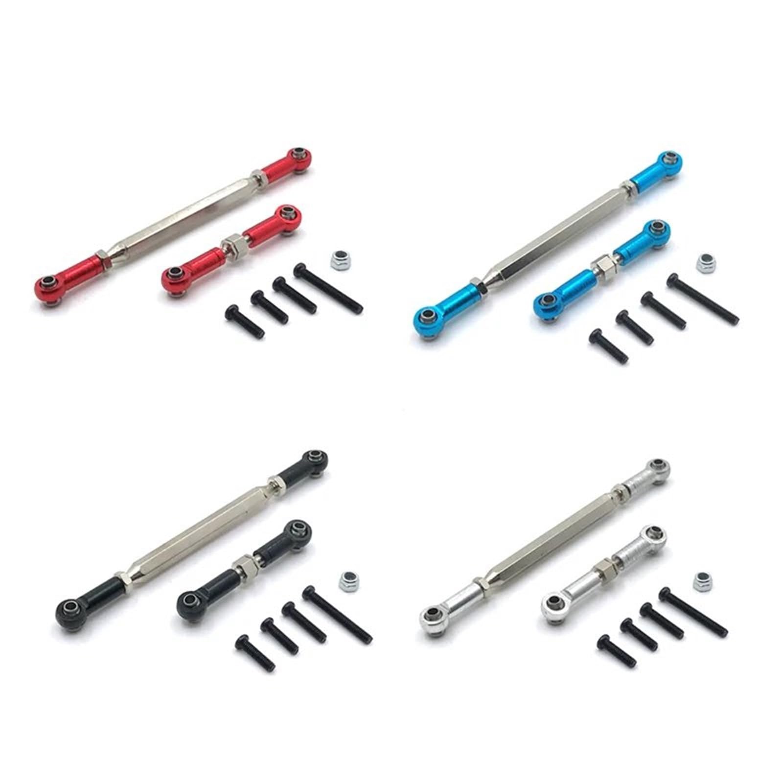 RC Upgrade Accessories for WPL for C14 for C24 for B14 for B24 for MN for D90 for D99 for MN-90 for FJ-45 1/12 RC Car Adjustable Stee Linkage Servo(Silver)