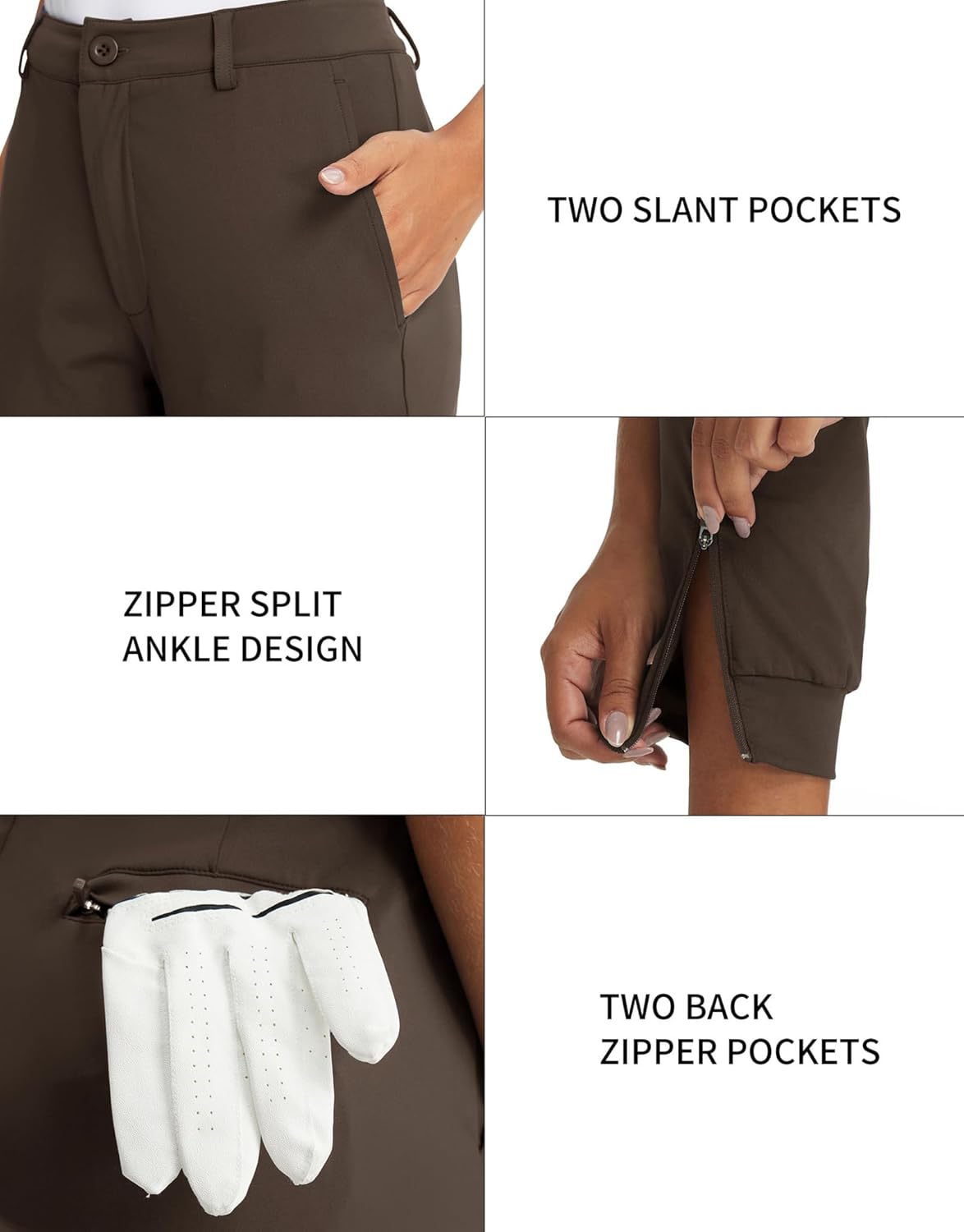 M MAELREG Women's Golf Pants with 4 Pockets Running Track Pants Lightweight Quick Dry Sweatpants Ankle Zip Womens Joggers - Image 4