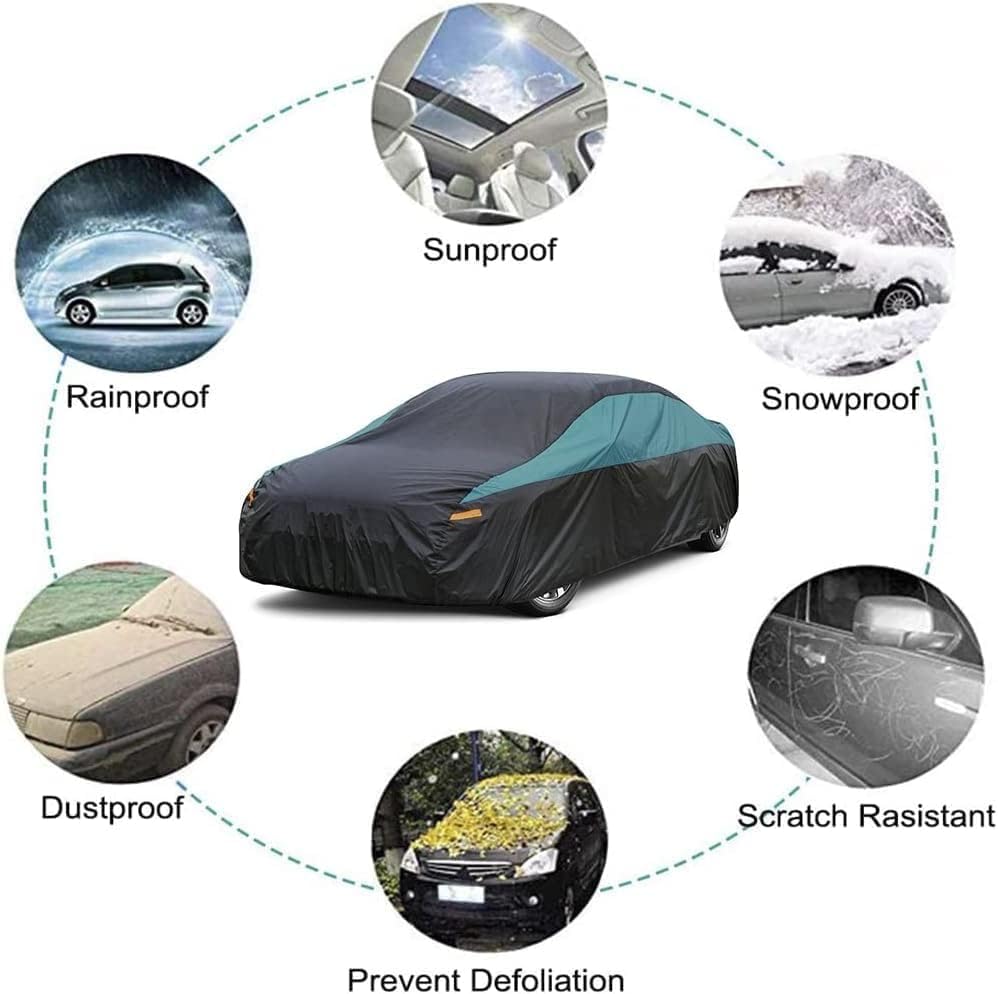 Image of GUNHYI Hatchback Car Cover for Automobiles All Weather Waterproof, Universal Fit Toyota Yaris, Kia Rio, Mini Cooper 2-Door /4-Door, Mitsubishi Mirage, Chevrolet Bolt EV /Sonic etc.
