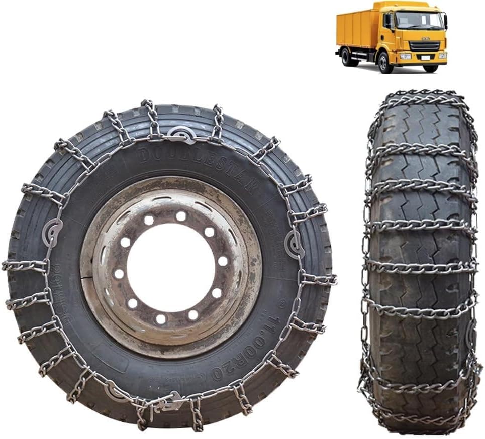 9mm Set of 2 Snow Tire Chains for Car SUV Pickup Trucks Van Trucks ATV Semi Trucks Light Truck in Snow, Ice, Sand and Mud 295/70R22.5 9mm 315/80R22.5