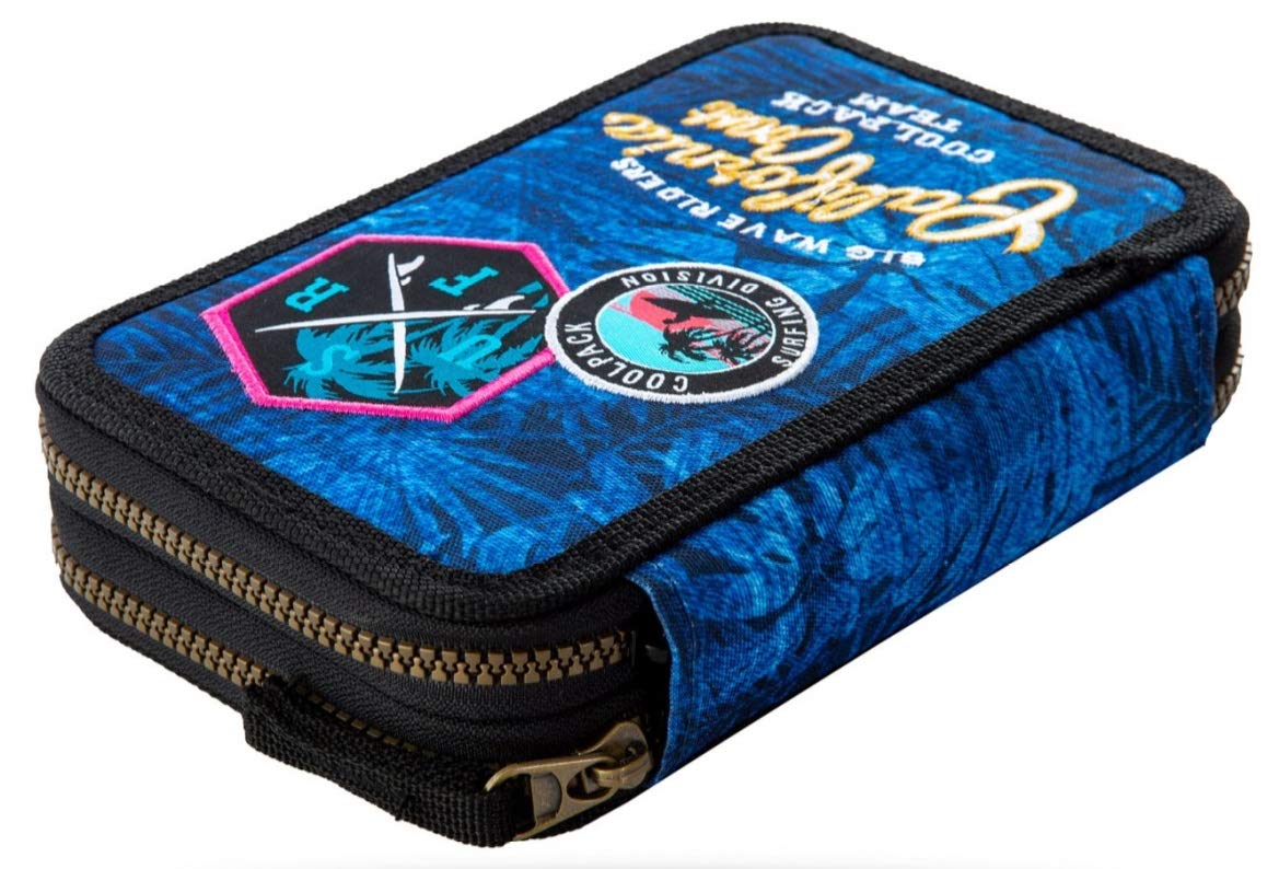 COOLPACK Trousse Toucans 35 Pièces Avec Fournitures Scolaires - Trousse Double Compartiment + Cahier De Textes A5 Inclus