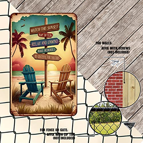 Retro Tin Signs Beach Room Decor Vintage Beachy Bedroom Surfboard Wall Decor 12X8 Inches Sign For Surfer Girl Aesthetic #TOP4