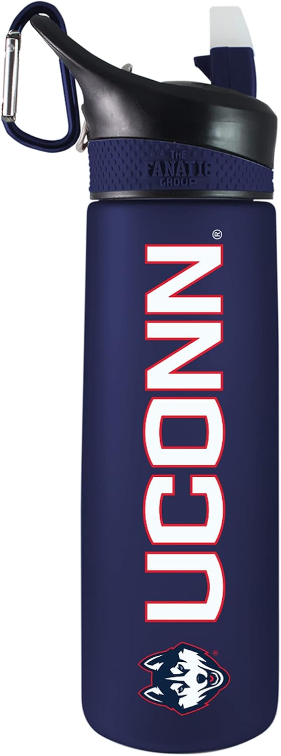 The Fanatic Group University of Connecticut Tritan Plastic Frosted Sport Bottle, Design-1 - Navy