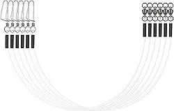 Eupheng Líder de pesca de fluorocarbono, 6/12 peças de líderes invisíveis de fluorocarbono com giro e encaixe, linha de líderes de fluorocarbono 100% para água salgada e doce, 9 kg-36 kg