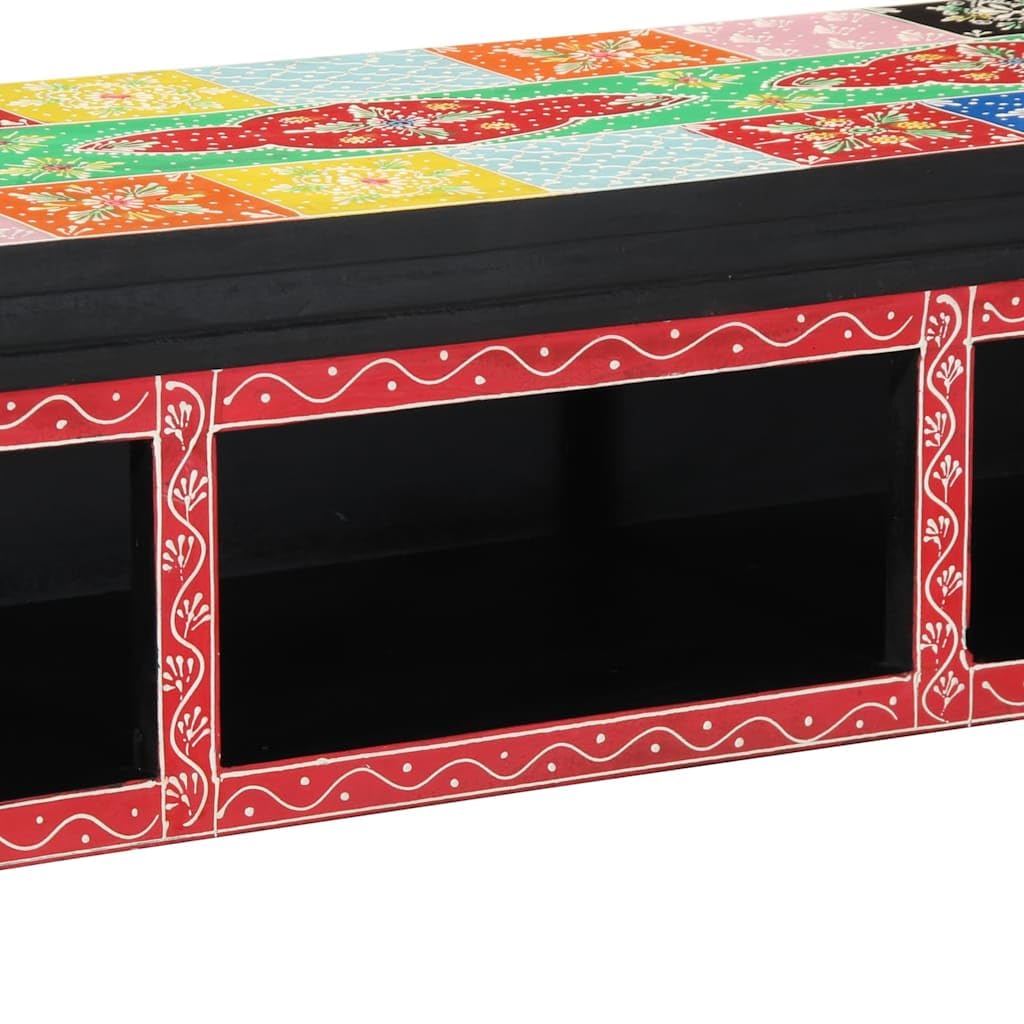 Mangloder - Mobile TV basso, in legno, multicolore, 100 x 30 x 22 cm, con 3 ripiani, per soggiorno, home theatre e gaming