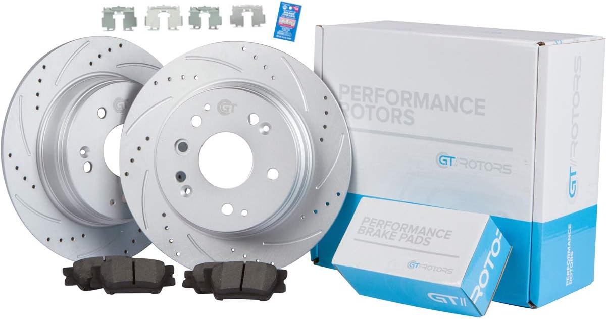 [Rear Kit] Geomet Coated High Performance Brake Disc Rotors & Ceramic Pads for Lexus GS IS RC GS200t GS300 GS350 IS200t IS300 IS350 RC200t RC300 RC350 [2013-2020]