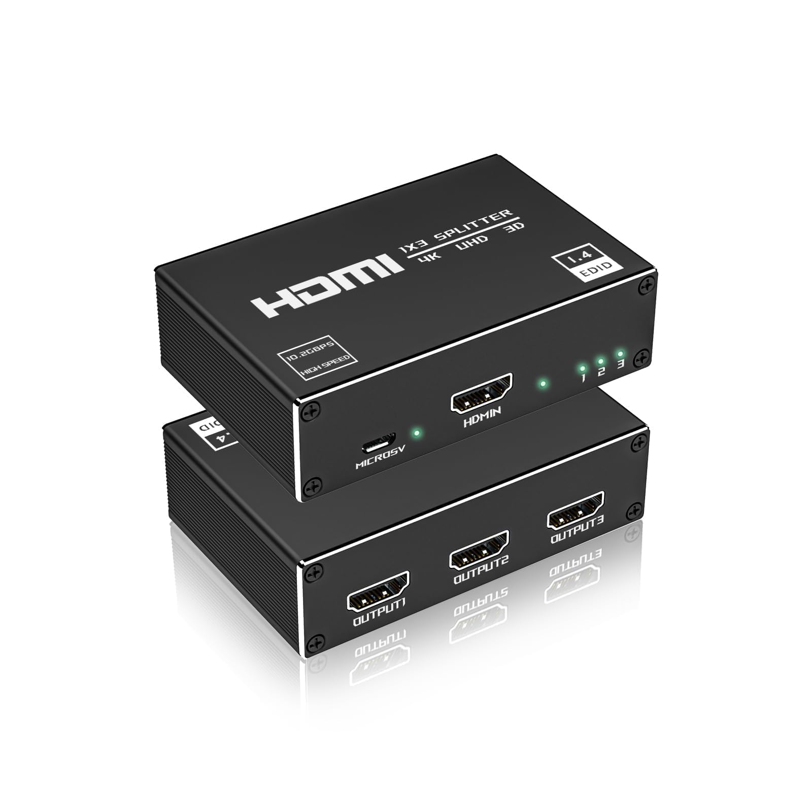 HDMI Splitter 1 in 3 out 4K sdoppiatore HDMI per 3 monitor HDCP 3D UHD 1080P compatibile con Laptop PC DVD HDTV console di gioco