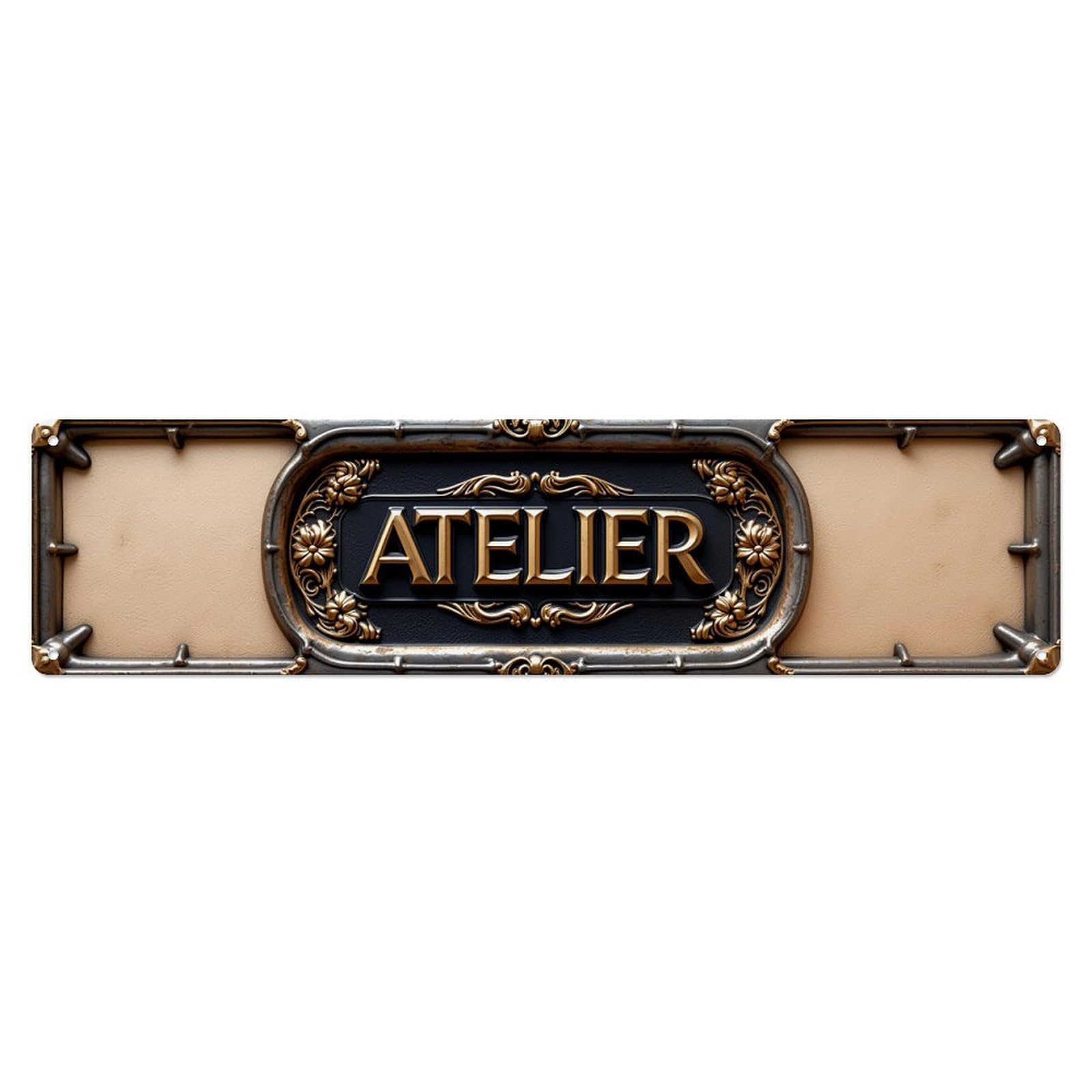 Atelier Ornate Vintage Metal Sign Metal Tin Sign Plaque