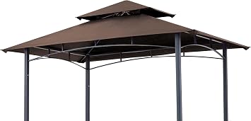 SCOCANOPY 8x5 Ft Replacement Grill BBQ Gazebo Top Compatible with Grill Gazebo Frame Model L-GG001PST-F,L-GG001PST-H,L-GG001PST-F2,Brown