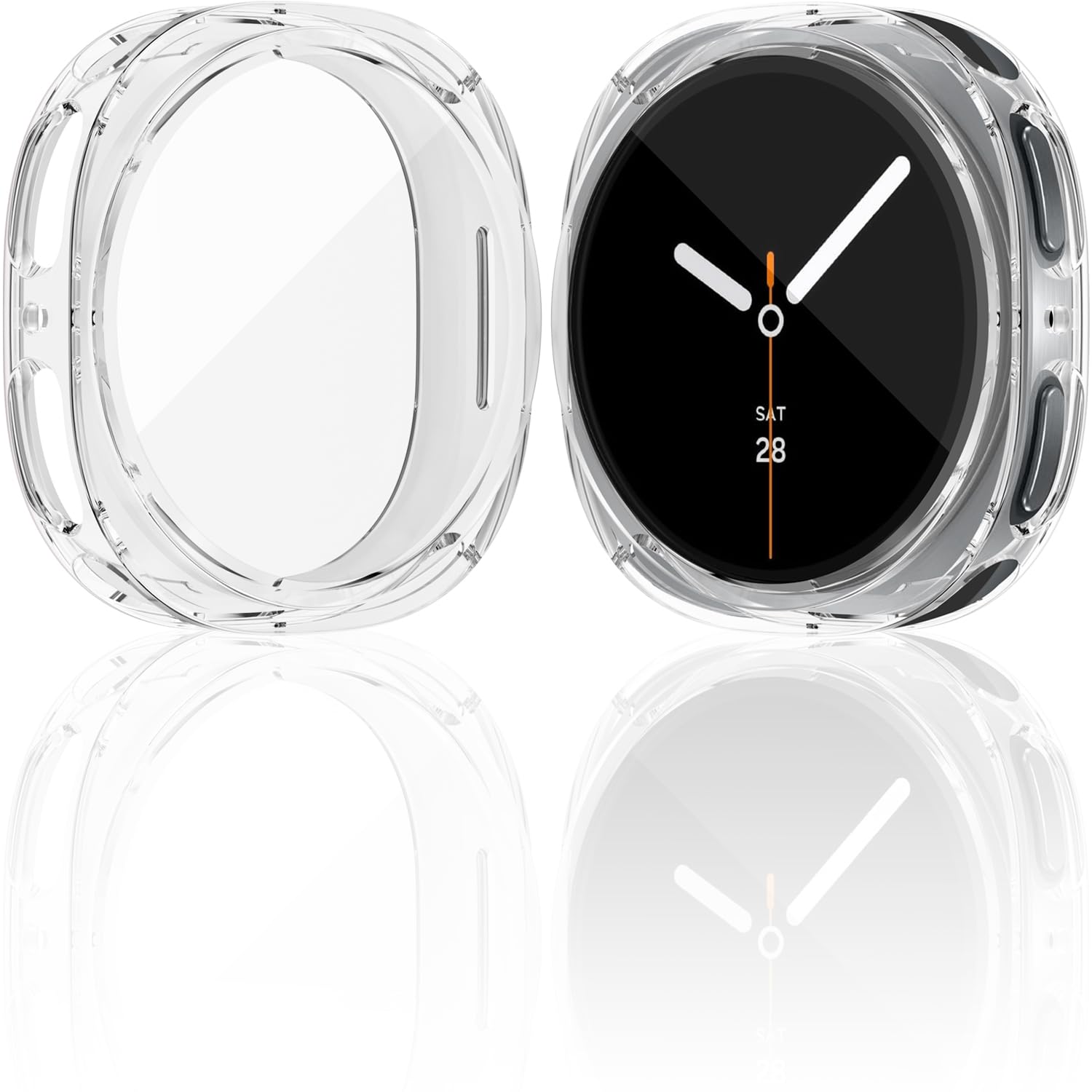 Photo 1 of [2 Pack] RICHONE Compatible with Samsung Galaxy Watch 8 40mm Screen Protector Case, Soft TPU Protective Face Covers Flexible Bumper Accessories Clear for Galaxy 8 Watch 40MM for Women Men Transparent