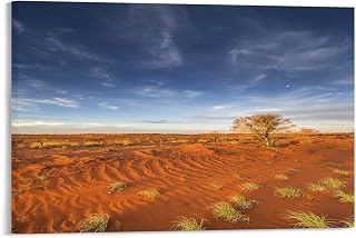 Nature Canvas Prints Wall Art Australian Red Soil Painting Artwork Framed Home Decor For Living Room Bedroom 12x16 Inch