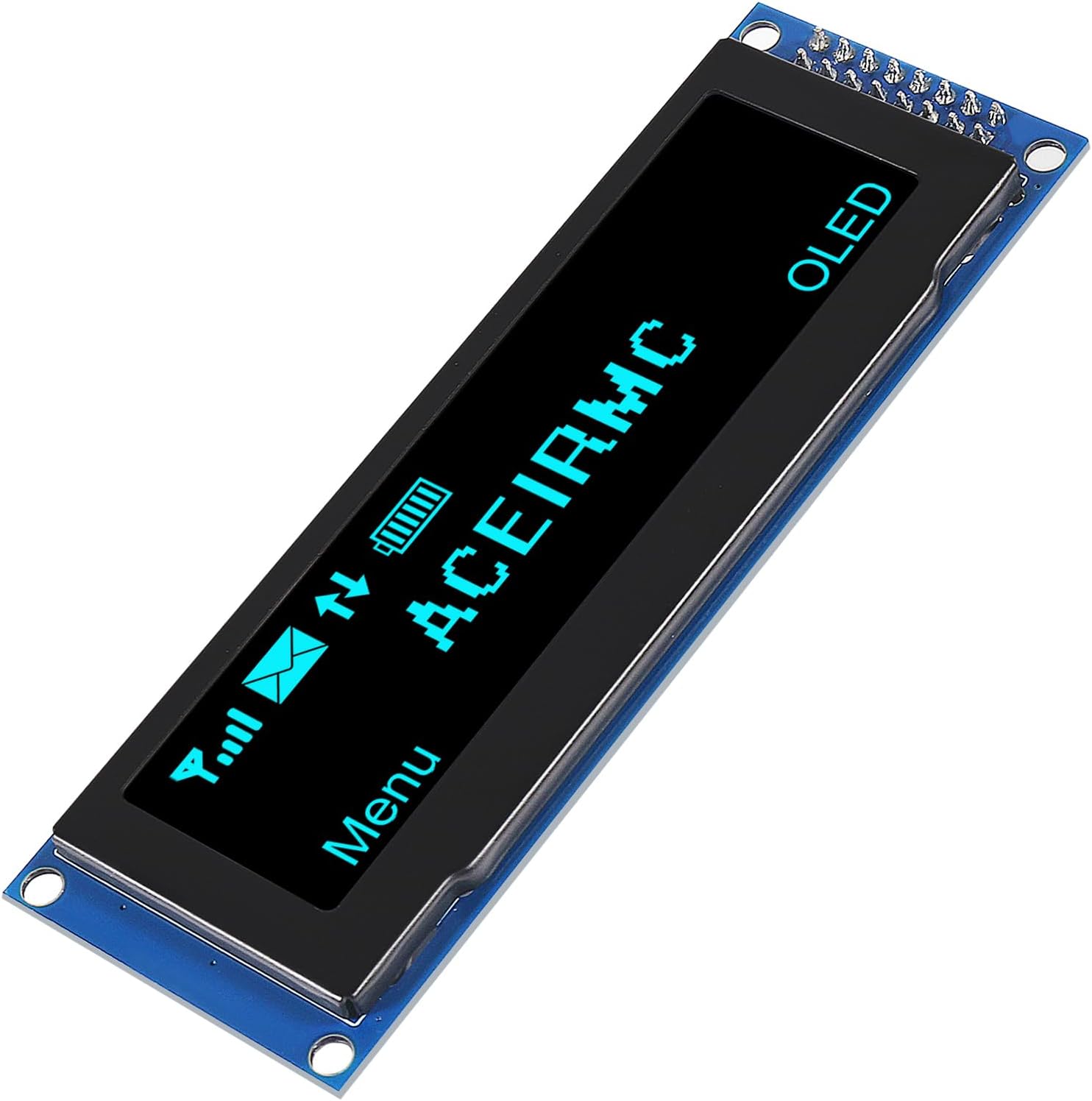 2pcs 3.12 inch OLED Display 256x64 OLED LCD Display SSD1322 Module 16pin Parallel SPI Soldering for Arduino (Blue)