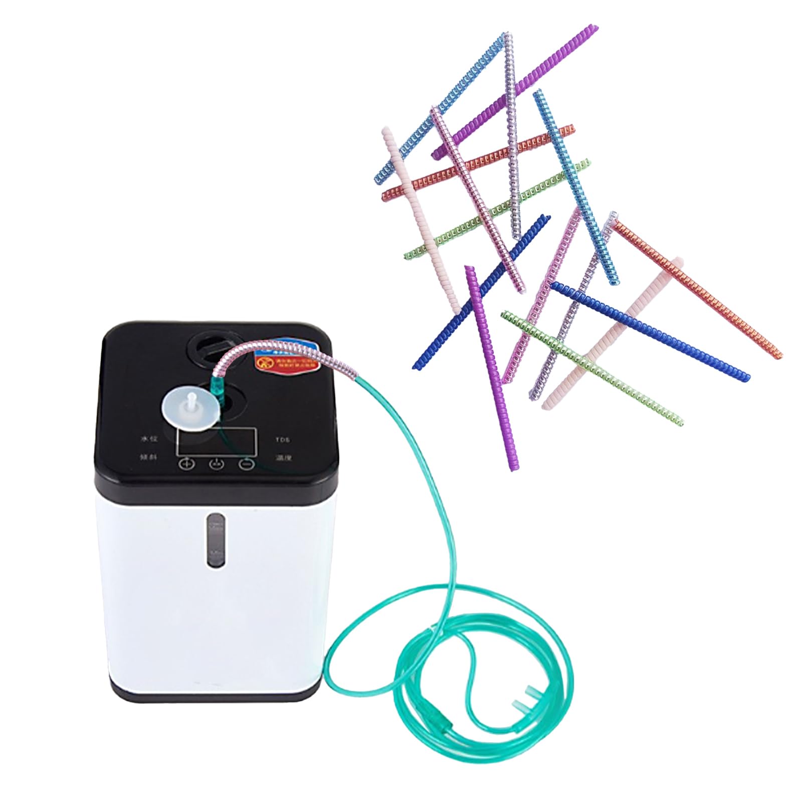 16 Pcs Oxygen Tube Support Crimp Straightener for Portable Concentrator Tank Hose Nasal Cannula Tubing Accessories Holder Supports Keep from Kinking Compatible with Straightener, Cannula,Oxygen Masks