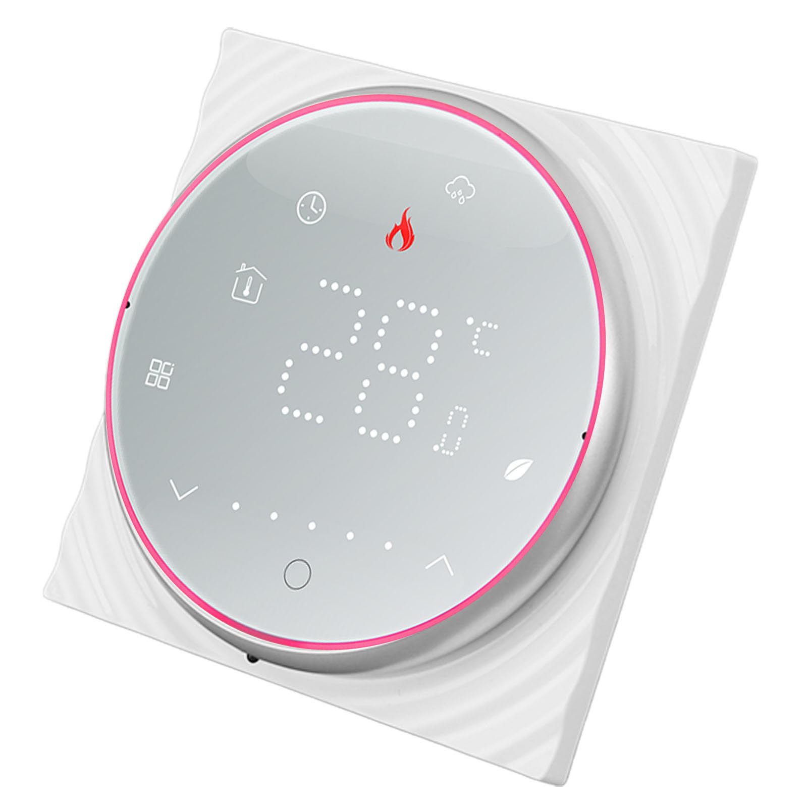 Cocoarm Inteligentny Termostat Termostat Bezprzewodowy AC 95 do 240 V PC Ekran LED ABS ± 1°C 41 do 95°F Programowalny 5 Plus 1 Plus dla Użytkowników Domowego Ogrzewania Elektrycznego (WHITE)
