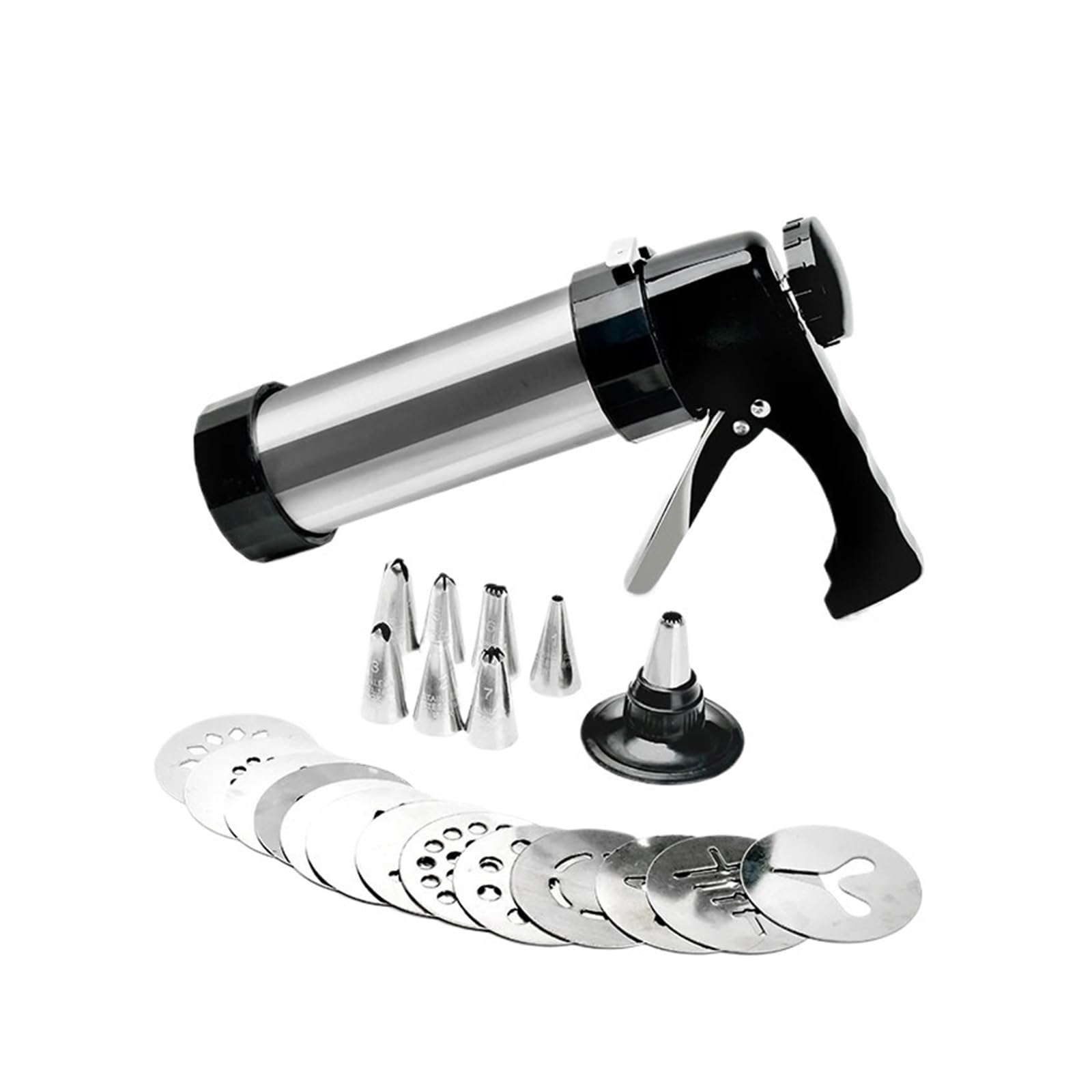 Genérico Kit de Presse à Biscuits, Ensembles Pistolets Biscuits avec 13 moules et 8 passepoils pâtisserie