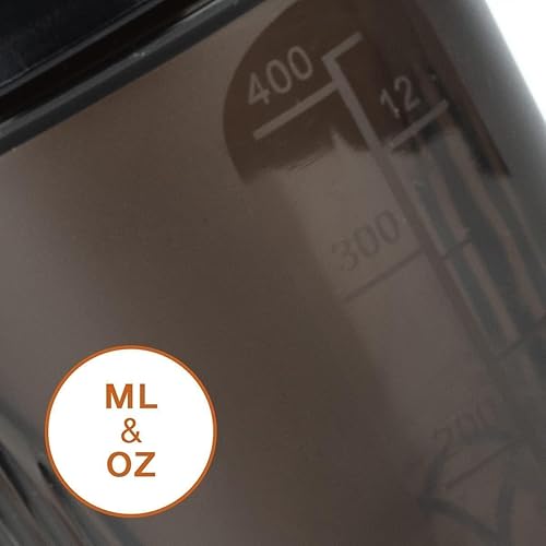 Miniatura 5 de Shaker Bottle Paquete de 3 colores (negro, blanco, rosa) con escala de 12 onzas y 13.5 fl oz para mezcla de bebidas de proteínas, sin BPA, bucle
