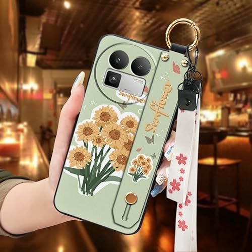 Phone Case Compatible with Realme GT8 China/C85 5G, Protective Anti-dust Design Ring Wristband Silicone Oil Painting Dirt-resist