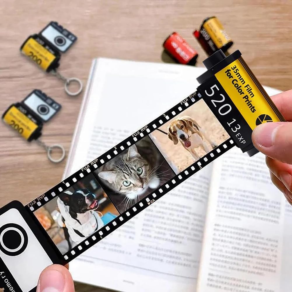 Asuinxurr 8 Pack Sublimation Memory Film Roll Keychain, Double Sided Sublimation Blank Camera Film Roll Canister Keychain Easy Install - Image 2
