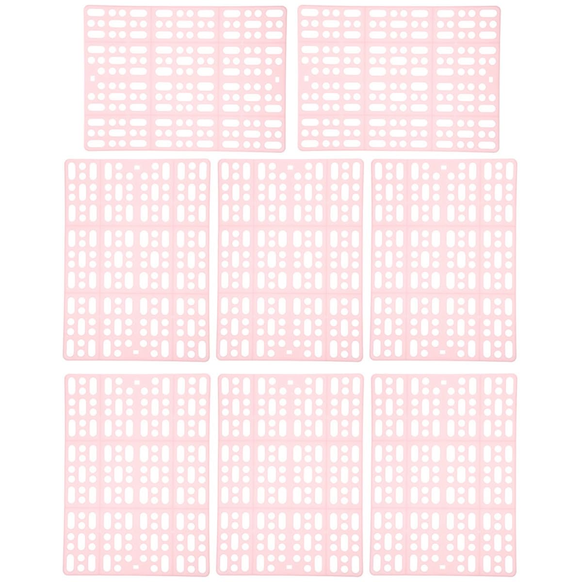 Luxshiny Set di 8 Tappetini Igienici Antiscivolo per Gabbie di Animali Domestici, in Plastica Rosa, Drenanti e Resistenti per Coniglietti e Piccoli Animali, per Gabbie e Doccia