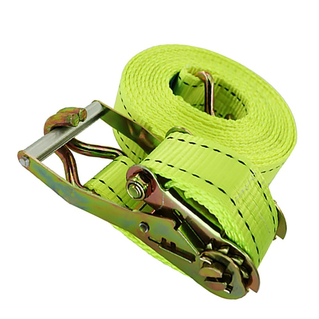 Spessate Cinghie A Cricchetto, In Poliestere Resistente, Con Gancio A J, Fissaggio Del Carico Per Biciclette, Camion, Rimorchi, Tetto Auto, Ecc(L 5m/196.9in)
