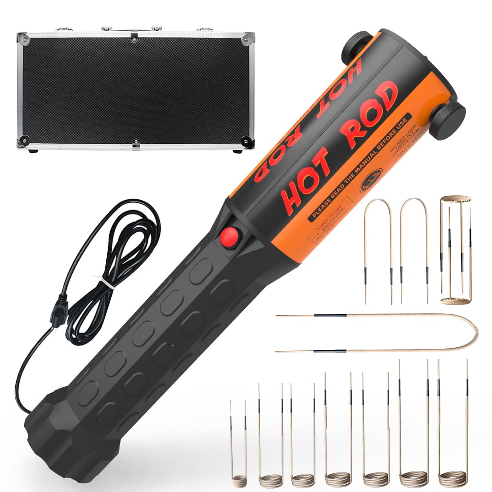 Solary 1200W Induktions-Bolzenheizgerät mit schwarzem Aluminiumkoffer - 12 Spulen, 220V Magnetheizgerät für die Entfernung von rostigen Schrauben und Autoreparaturen