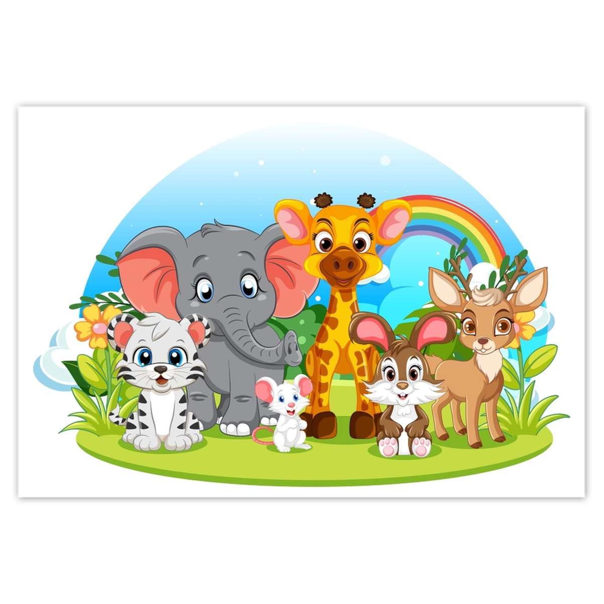 Papier peint intissé animaux pour chambre d'enfant 368x254 cm
